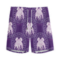 Purple Gemini Zodiac Pattern Print Men's Athletic Shorts