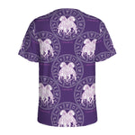Purple Gemini Zodiac Pattern Print Men's Sports T-Shirt