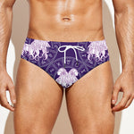 Purple Gemini Zodiac Pattern Print Men's Swim Briefs