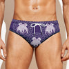 Purple Gemini Zodiac Pattern Print Men's Swim Briefs