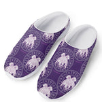 Purple Gemini Zodiac Pattern Print Mesh Casual Shoes