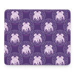 Purple Gemini Zodiac Pattern Print Mouse Pad