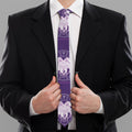 Purple Gemini Zodiac Pattern Print Necktie