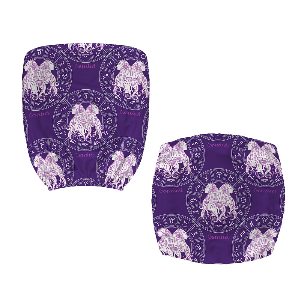 Purple Gemini Zodiac Pattern Print Office Chair Cover