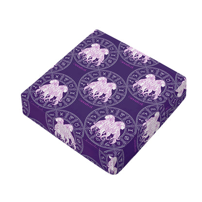 Purple Gemini Zodiac Pattern Print Outdoor Seat Cushion Cover