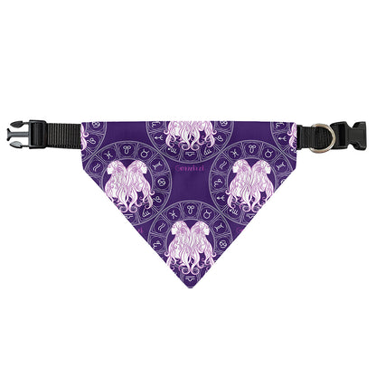 Purple Gemini Zodiac Pattern Print Over The Collar Dog Bandana