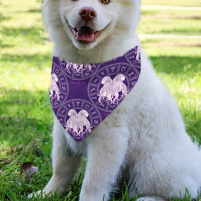 Purple Gemini Zodiac Pattern Print Over The Collar Dog Bandana