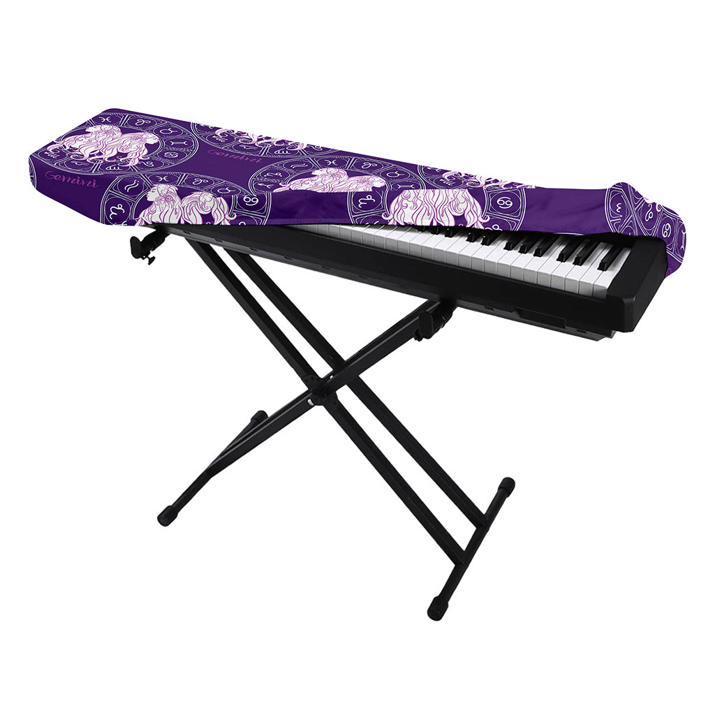 Purple Gemini Zodiac Pattern Print Piano Keyboard Cover