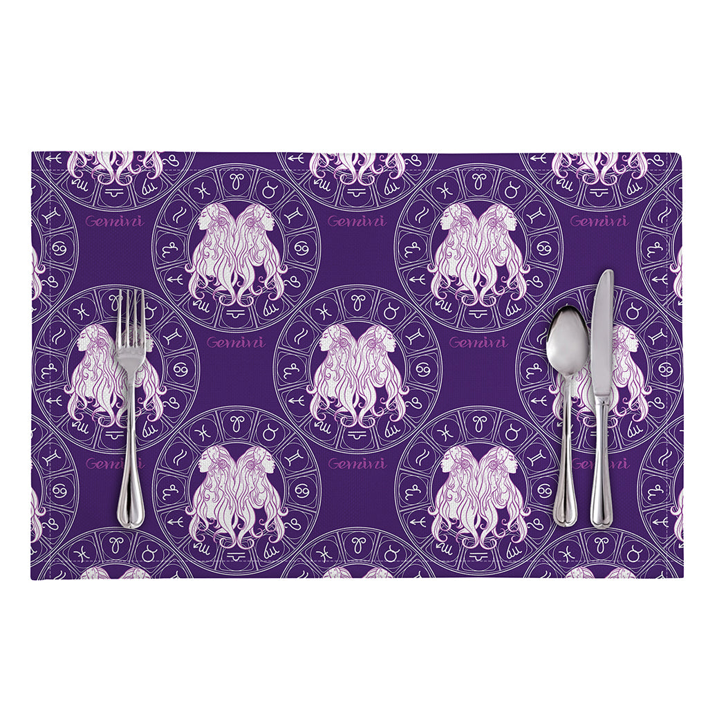 Purple Gemini Zodiac Pattern Print Placemat