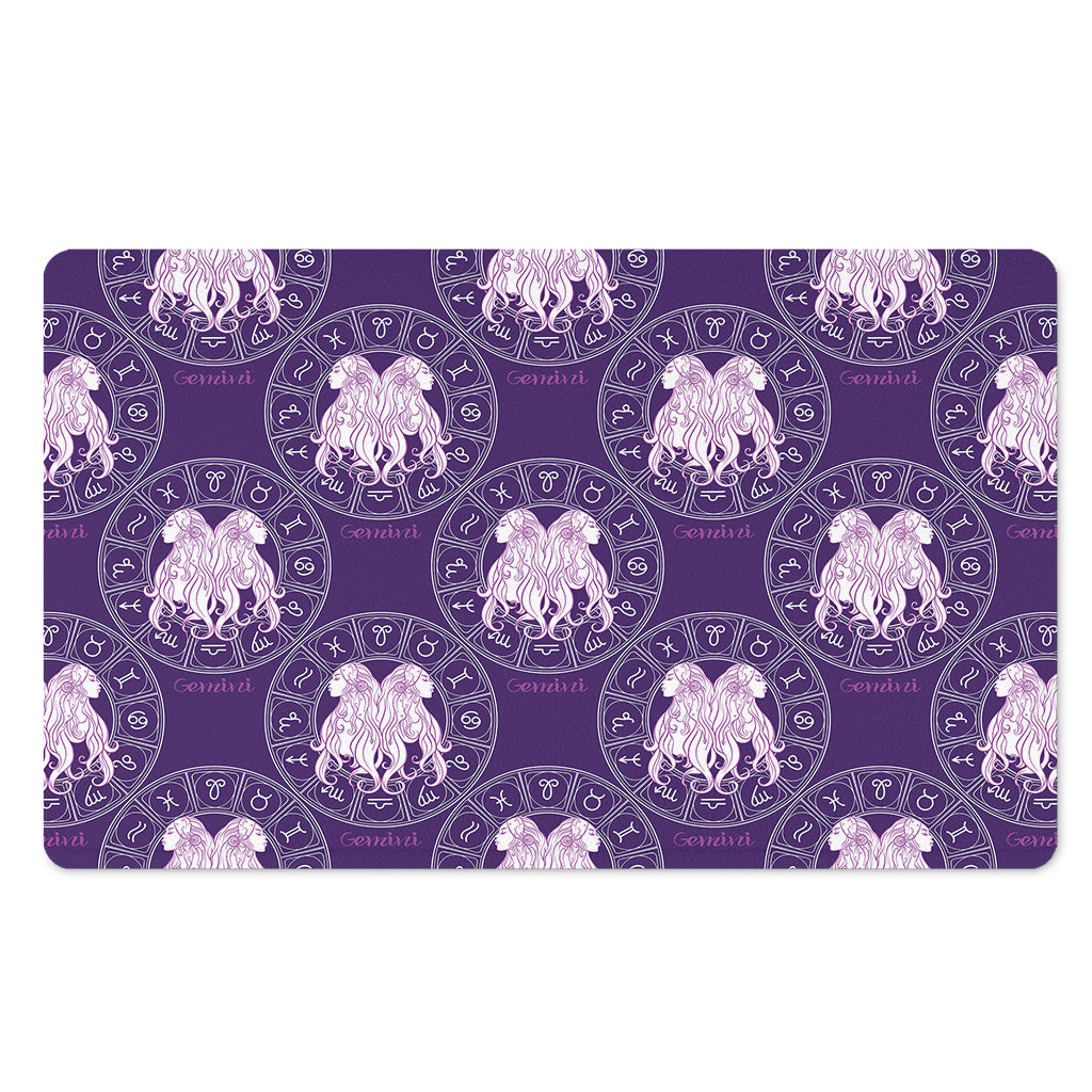 Purple Gemini Zodiac Pattern Print Polyester Doormat