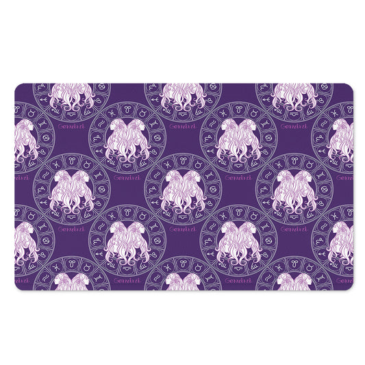 Purple Gemini Zodiac Pattern Print Polyester Doormat