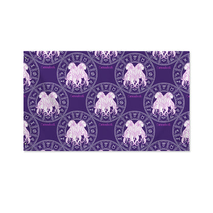 Purple Gemini Zodiac Pattern Print Polyester Flag
