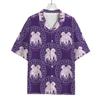 Purple Gemini Zodiac Pattern Print Rayon Hawaiian Shirt