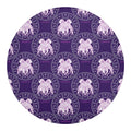 Purple Gemini Zodiac Pattern Print Round Blanket