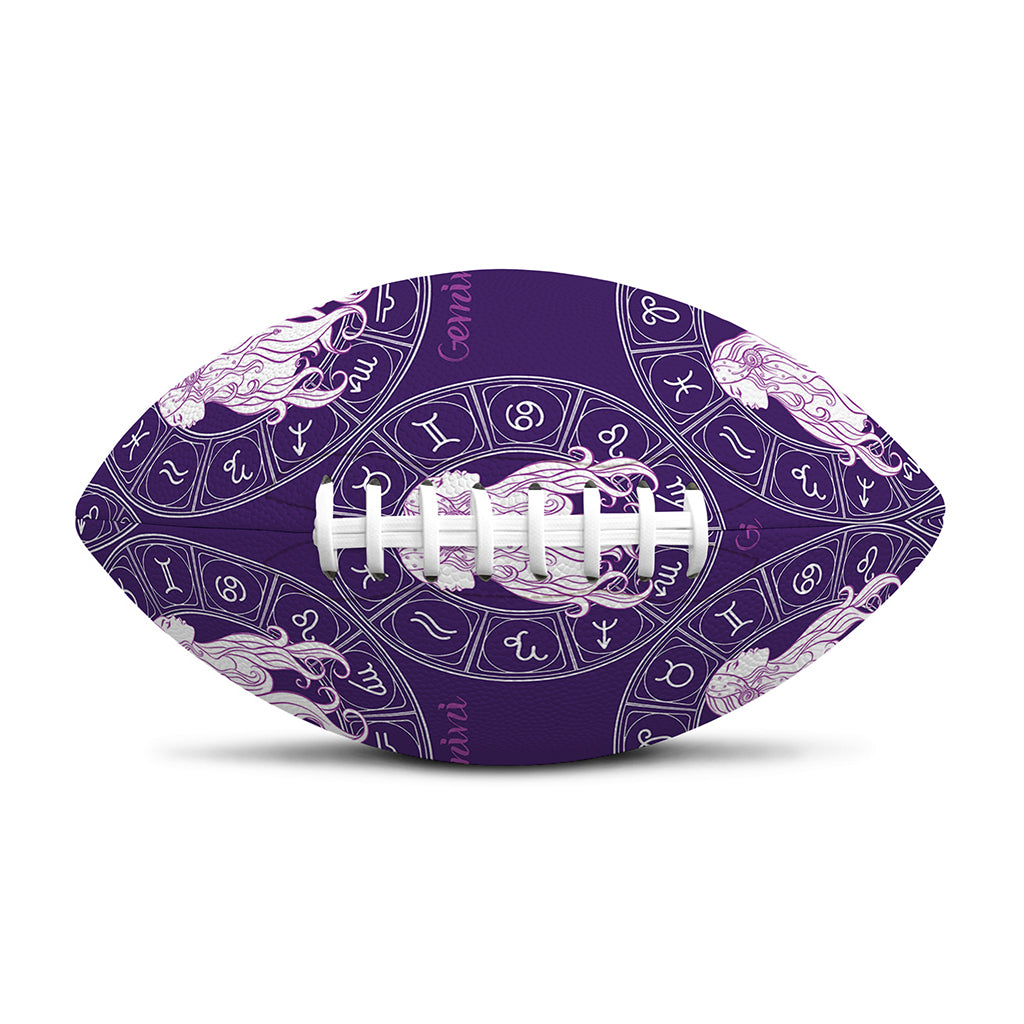 Purple Gemini Zodiac Pattern Print Rugby Ball