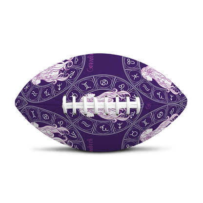 Purple Gemini Zodiac Pattern Print Rugby Ball