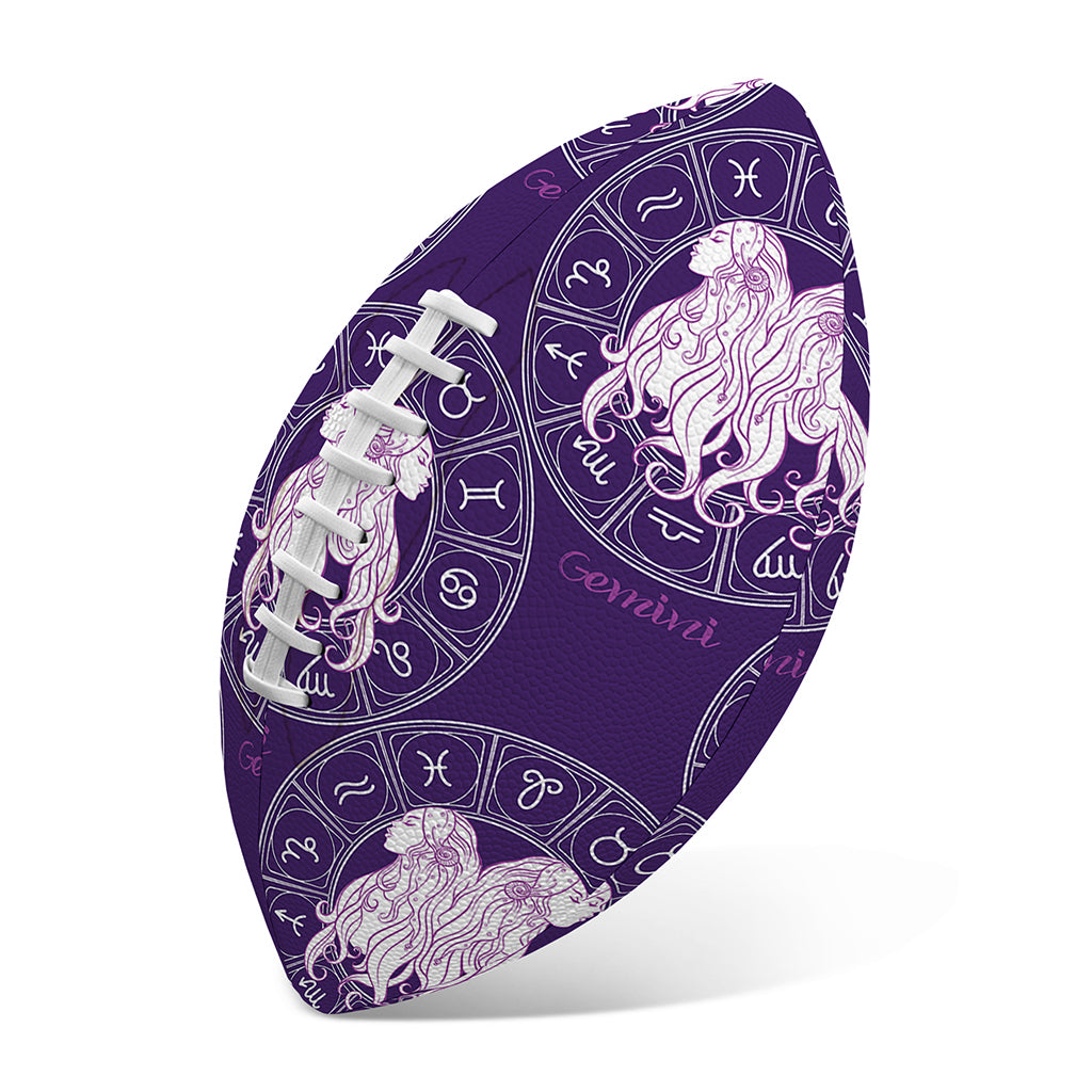 Purple Gemini Zodiac Pattern Print Rugby Ball