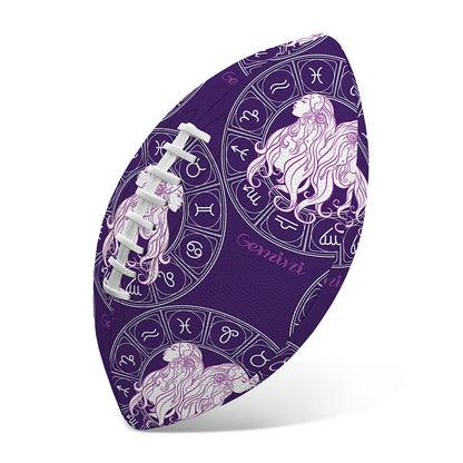 Purple Gemini Zodiac Pattern Print Rugby Ball