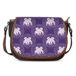 Purple Gemini Zodiac Pattern Print Saddle Bag