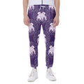 Purple Gemini Zodiac Pattern Print Joggers