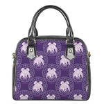 Purple Gemini Zodiac Pattern Print Shoulder Handbag