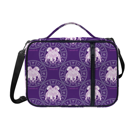 Purple Gemini Zodiac Pattern Print Shoulder Strap Bible Bag