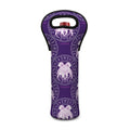 Purple Gemini Zodiac Pattern Print Single Neoprene Wine Tote