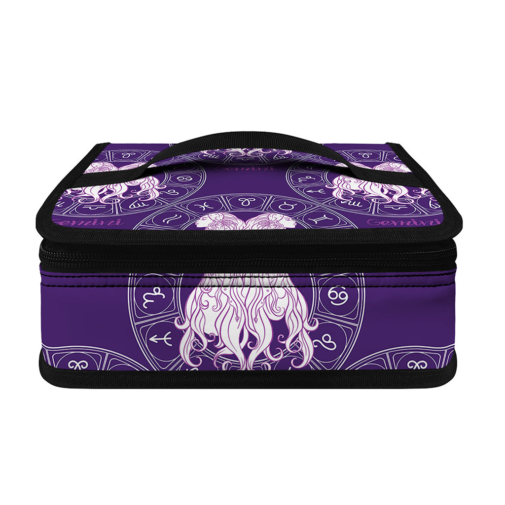 Purple Gemini Zodiac Pattern Print Small Lunch Bag