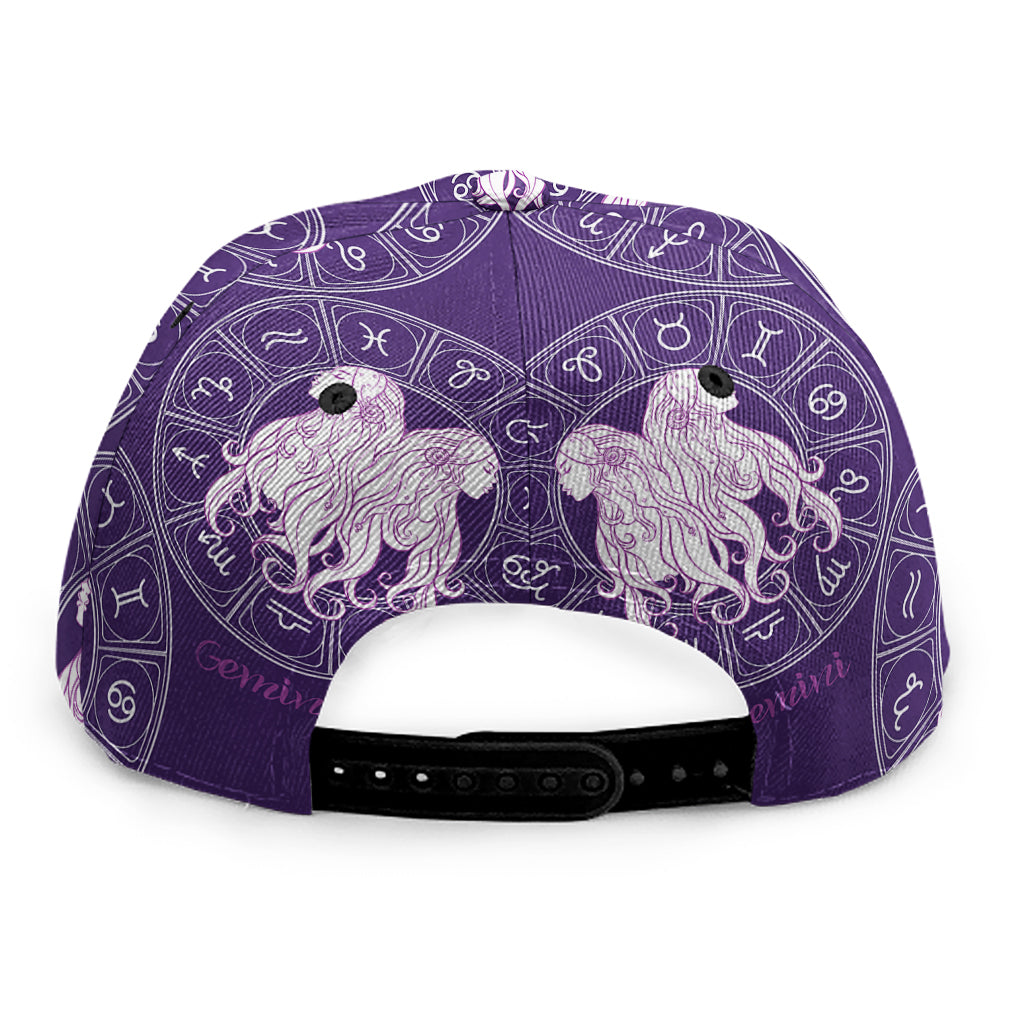 Purple Gemini Zodiac Pattern Print Snapback Cap