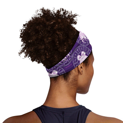 Purple Gemini Zodiac Pattern Print Sports Headband