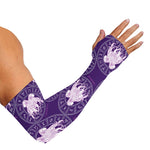 Purple Gemini Zodiac Pattern Print Sun Protection Arm Sleeves