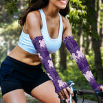 Purple Gemini Zodiac Pattern Print Sun Protection Arm Sleeves
