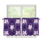 Purple Gemini Zodiac Pattern Print Tier Curtains