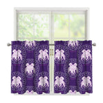 Purple Gemini Zodiac Pattern Print Tier Curtains