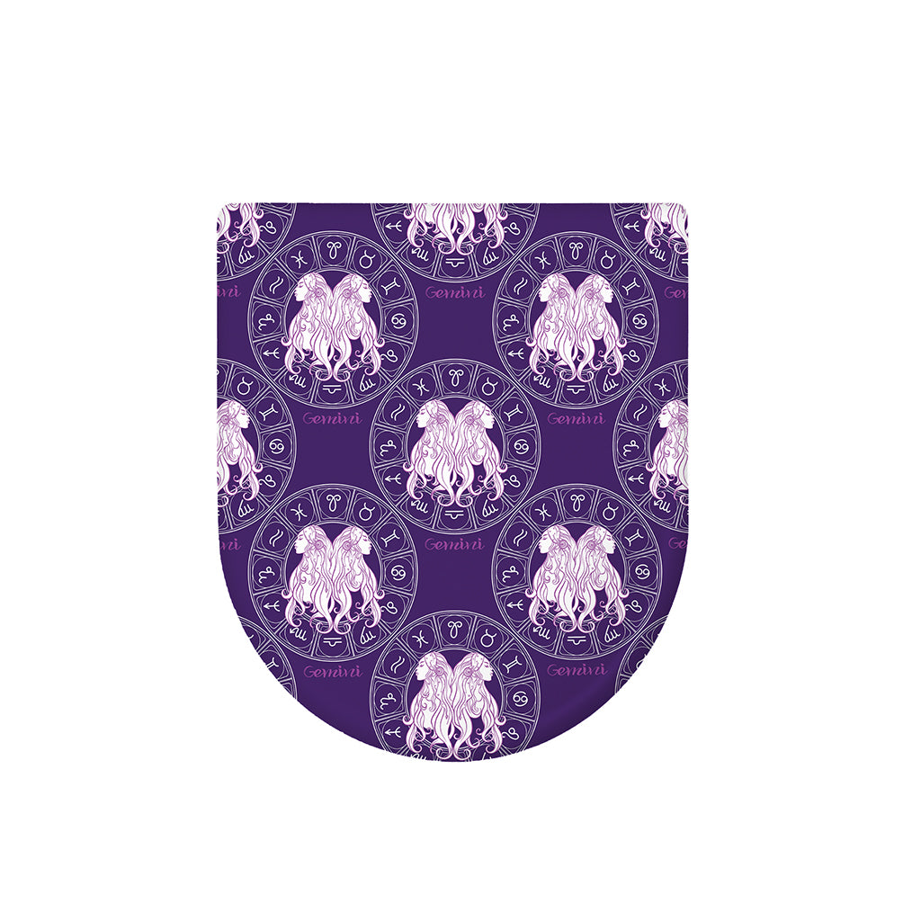 Purple Gemini Zodiac Pattern Print Toilet Lid Cover