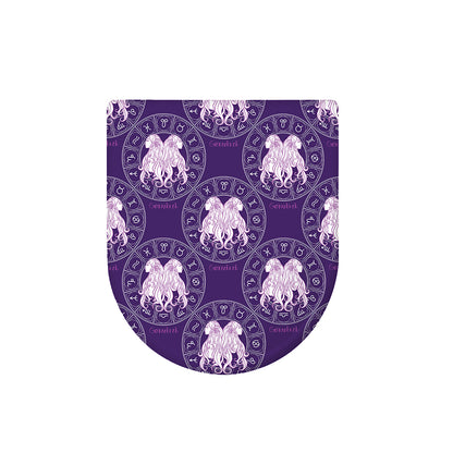 Purple Gemini Zodiac Pattern Print Toilet Lid Cover