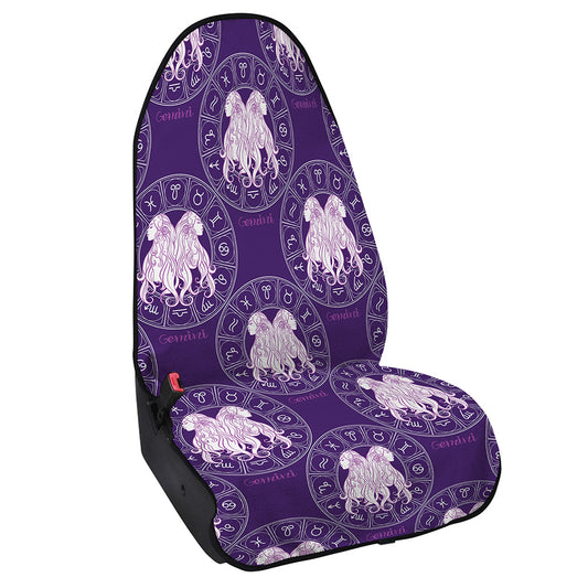 Purple Gemini Zodiac Pattern Print Waterproof Car Seat Cover