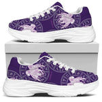 Purple Gemini Zodiac Pattern Print White Chunky Shoes