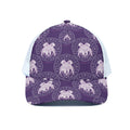 Purple Gemini Zodiac Pattern Print White Mesh Trucker Hat