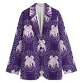 Purple Gemini Zodiac Pattern Print Women's Blazer