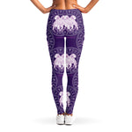 Purple Gemini Zodiac Pattern Print Women's Leggings