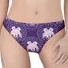 Purple Gemini Zodiac Pattern Print Women's Thong