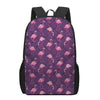 Purple Geometric Flamingo Pattern Print 17 Inch Backpack