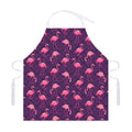 Purple Geometric Flamingo Pattern Print Adjustable Apron