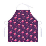Purple Geometric Flamingo Pattern Print Adjustable Apron