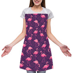 Purple Geometric Flamingo Pattern Print Adjustable Apron
