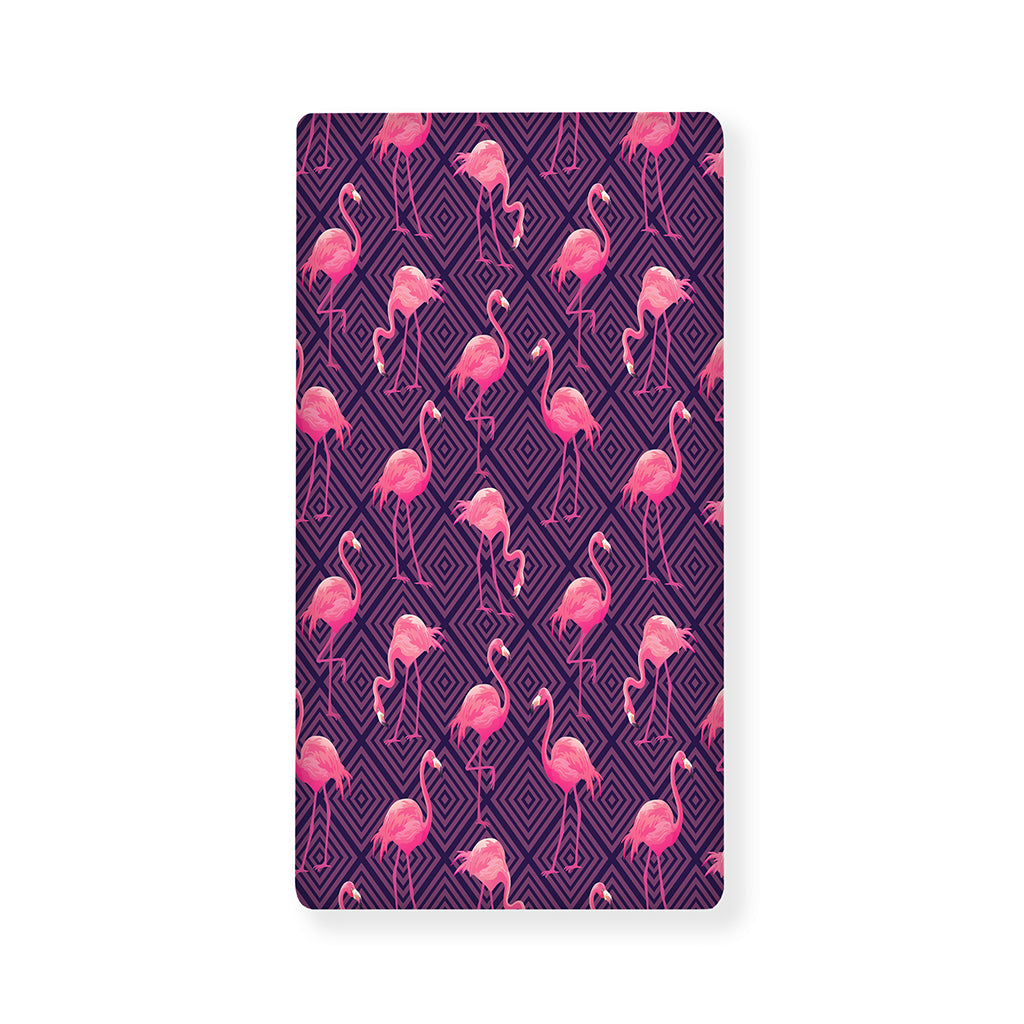 Purple Geometric Flamingo Pattern Print Baby Crib Sheet