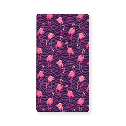 Purple Geometric Flamingo Pattern Print Baby Crib Sheet