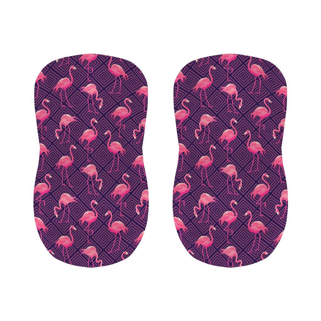 Purple Geometric Flamingo Pattern Print Bar Stool Covers