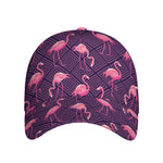 Purple Geometric Flamingo Pattern Print Baseball Cap